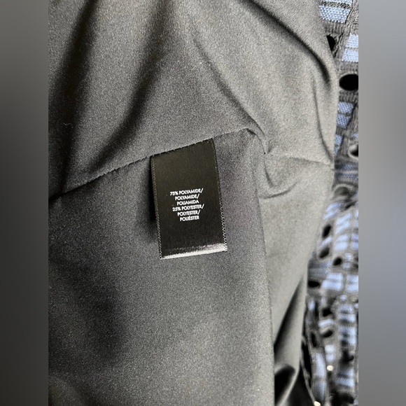 Ann Taylor DARK NAVY AND BLACK Textured Long Sleeve Dress 12 - Picture 7 of 8